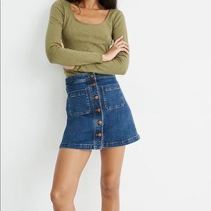 Madewell Stretch Denim A-line Skirt